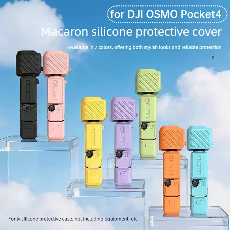 Macaron-farbige, kratzfeste Silikon-Schutzhülle für DJI OSMO Pocket 4 Pocket3 Sportkamera, Schutzabdeckung, Basiszubehör – Detail 2