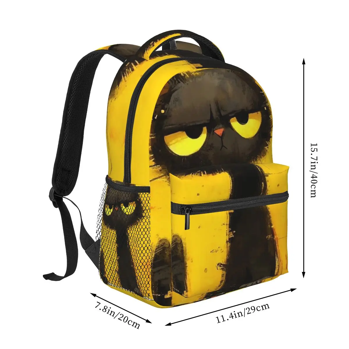 Angry Black Cat Backpack Hot Sale Daypack Large Capacity Boys Girls BookBag School Bag Shoulder Bags for Men Women