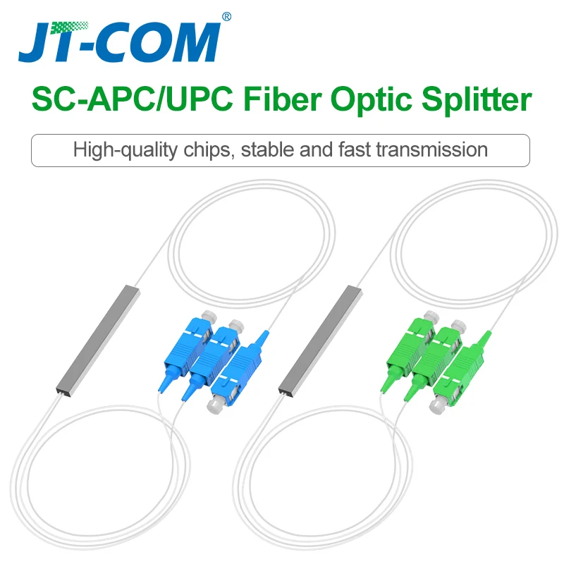 

Optical Splitter SC APC 0.9mm 1X2 FTTH Fiber Optic Splitter SC UPC PLC FBT Optical Coupler Singlemode Simplex Steel Pipe PVC