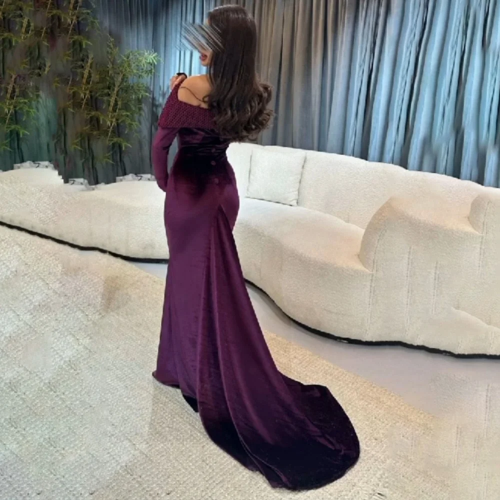 Abito da sera con volant squisito personalizzato Abito da ballo con volant a sirena affascinante Elegante abito da festa a mezza manica فساتelerimavera3). ف199