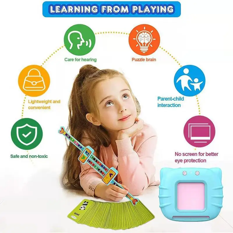 Pocket Speech Smart Portable Toddler Toys Talking Flash Cards Adjustable Learning Toys Card Early Education Device For Early