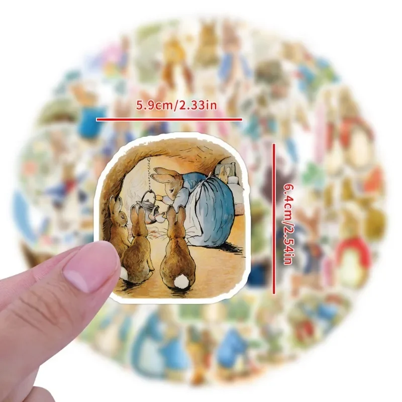 55pcs 책 피터 래빗 만화 낙서 스티커 가방 워터 컵 편지지 냉장고 휴대 전화 장식 데칼