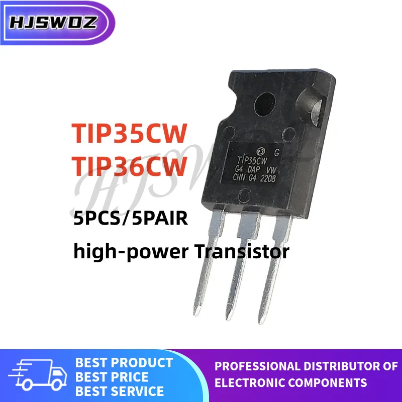 5PCS/5Pairs 100% New TIP35CW TIP36CW TIP35 TIP36 TO-247 Power Transistor pairing tube