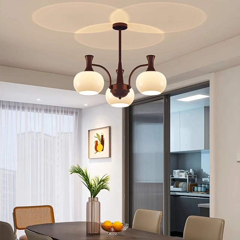 Nordic French Multi-Head Chandelier Luxury Lighting for Living Room Restaurant Bedroom Hotel Projection Decor Three-Color Light