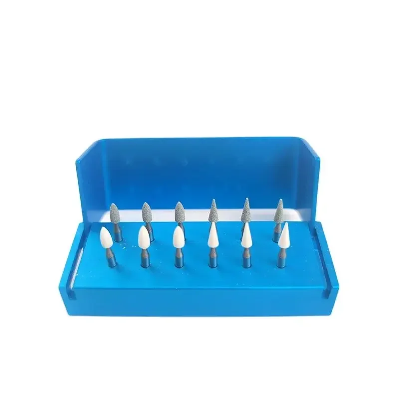 

13 шт., боры для стоматологического камня RA, зеленый, белый цвет с коробкой для стерилизации, композитный комплект для отделки, подходящий для низкоскоростных наконечников, лабораторный инструмент