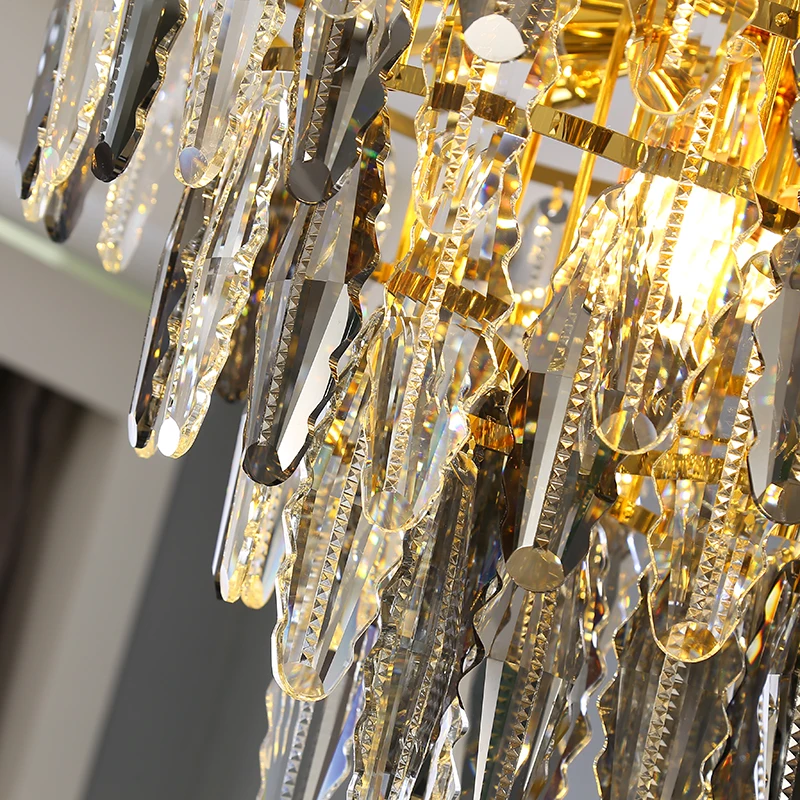 

New Light Luxury Seaweed Crystal Living Room High-end Spiral Bedroom Network Red Chandelier Creative Personality Bar Restaurant