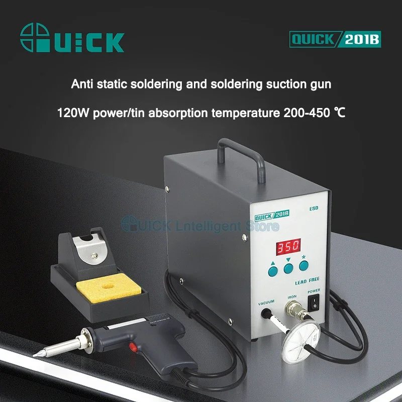 Soldering Stations QUICK 201B high frequency Tin suction gun Electric Soldering Irons Rework station digital display Lead Free