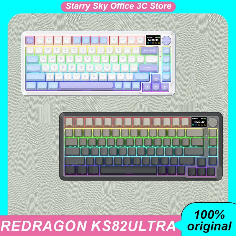 Redragon Ks82ultra Esports Mechanical Keyboard Wireless Tri Mode Intelligent Display Screen Hot Plug Customized Gaming Keyboard