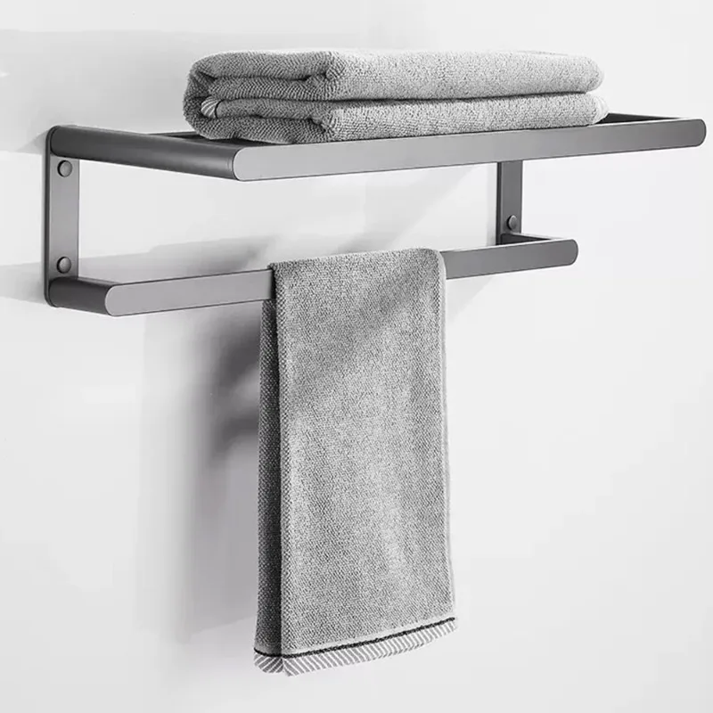 Top 1 Hot Sale Modern Gun Grey Aluminum Bathroom Hardware Set 8-piece Set Home Hotel Luxury Bathroom Accessories Set