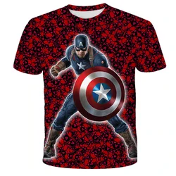 Captain America Short Sleeve Kids Sports T-shirt Boys Girls Summer Sports Short Sleeve Superhero Round neck Kids Short sleeve