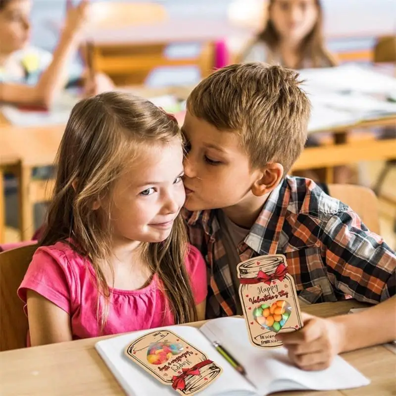 Carte voeux Valentin KX4B 24pcs avec scellé pour les enfants vacances