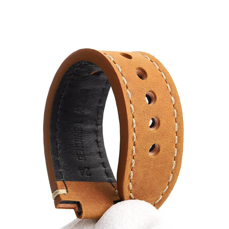 24-12mm raised cowhide strap for Oris diving watch AQUIS series 7730 7740 7733 frosted lea-ther watchband men\'s bracelet