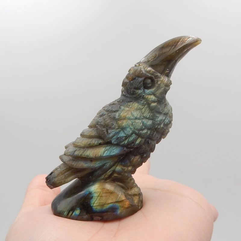 

Natural Gemstone Hand made Carved Labradorite pendant,Gemstone Animal Pendant74x30x77mm103g