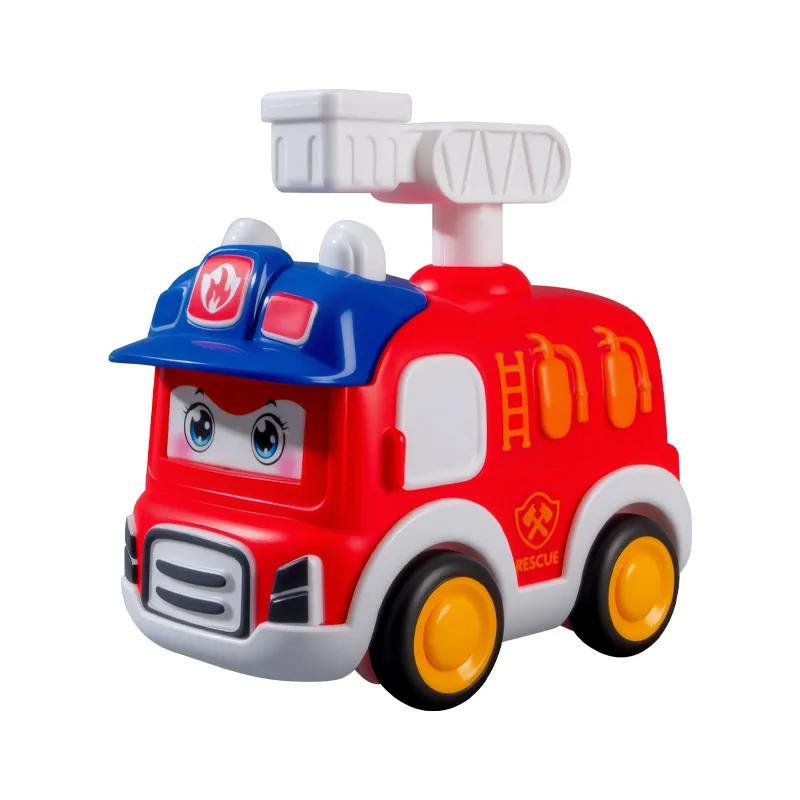 Coche pequeño para niños, prensa creativa, coche que cambia la cara, motor de bomberos de dibujos animados/ambulancia, excavadora de conducción de inercia, coche de juguete extraíble