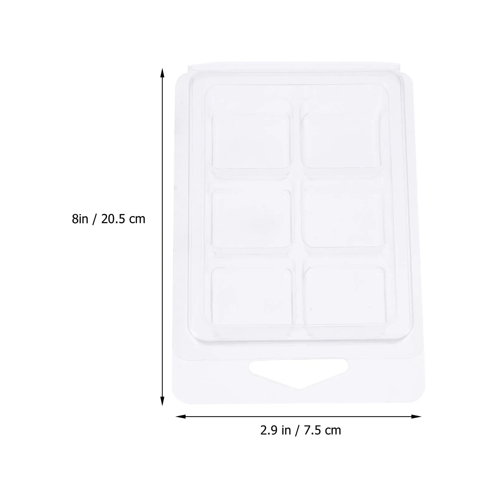 Bandeja de cubos de 50 Uds., molde de fusión de cera de plástico transparente de 6 cavidades para tarros de cera Diy, fabricación de jabón, herramienta de tira de sellado de contenedor duradero