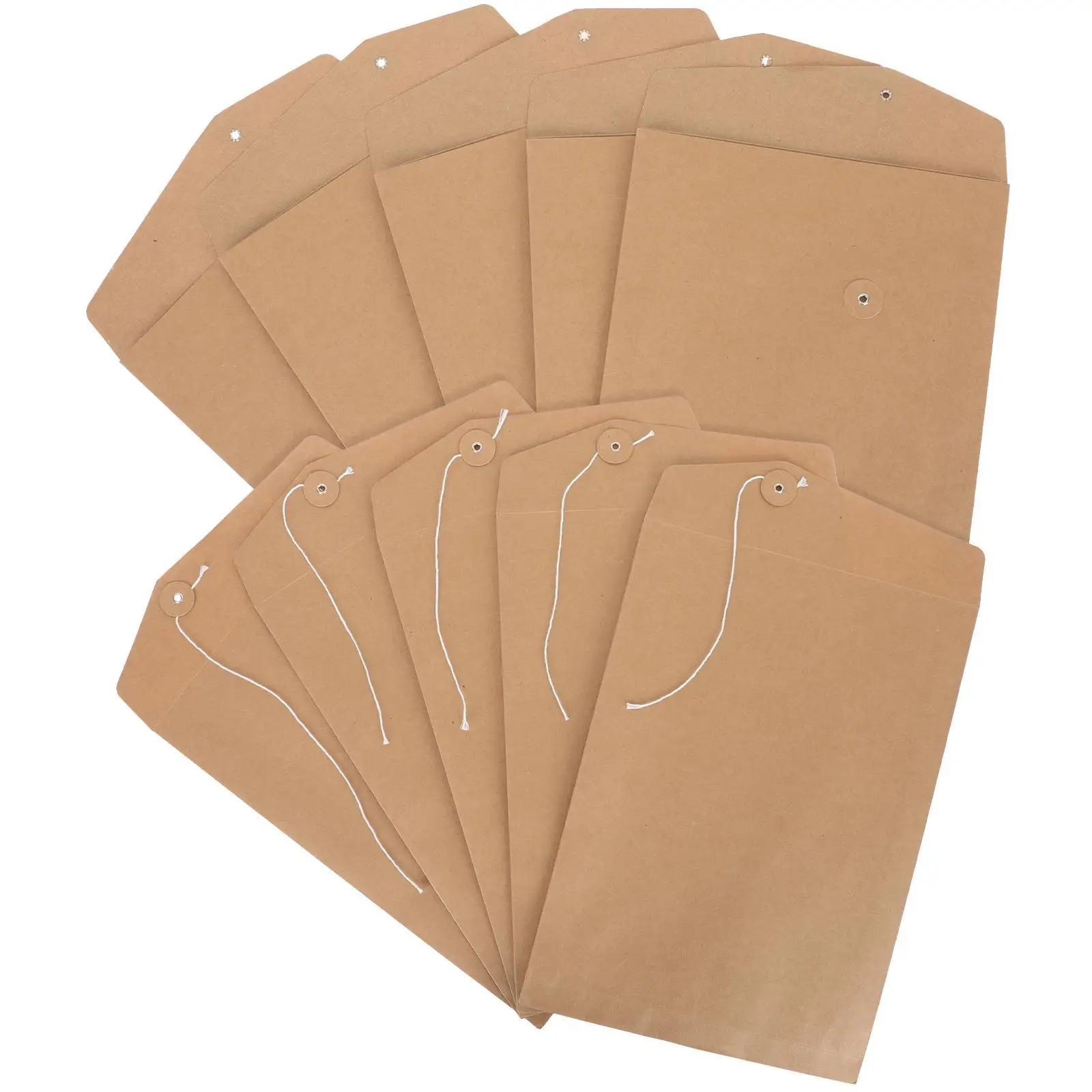 

10pcs Kraft A4 File ganizer Document Folder File ganizer String Kraft Paper Envelope Closure Storage Solution