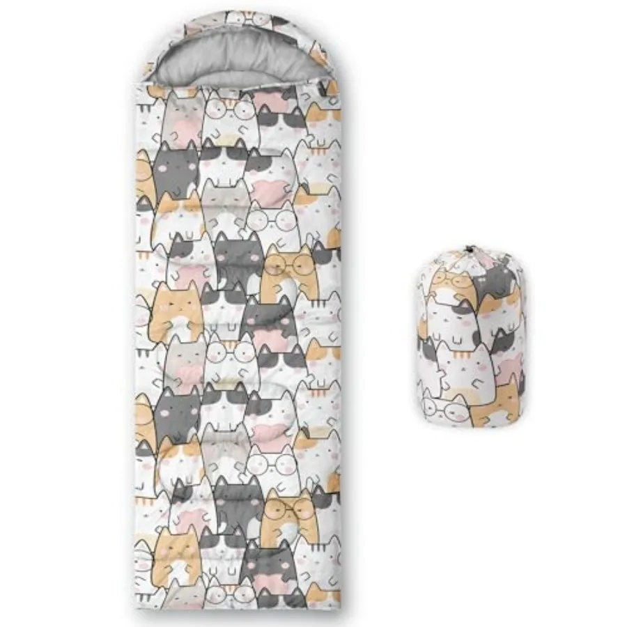 

Спальные мешки для кемпинга: 3-сезонные, для теплой и холодной погоды, легкие, водонепроницаемые, для взрослых, путешествий и активного отдыха