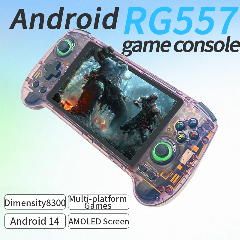Anbernic RG557 Handheld Game Console 5.48 Inch AMOLED Screen Android 14 Bluetooth 5.3 WIFI 5500mAh PSP PS2 Compatible