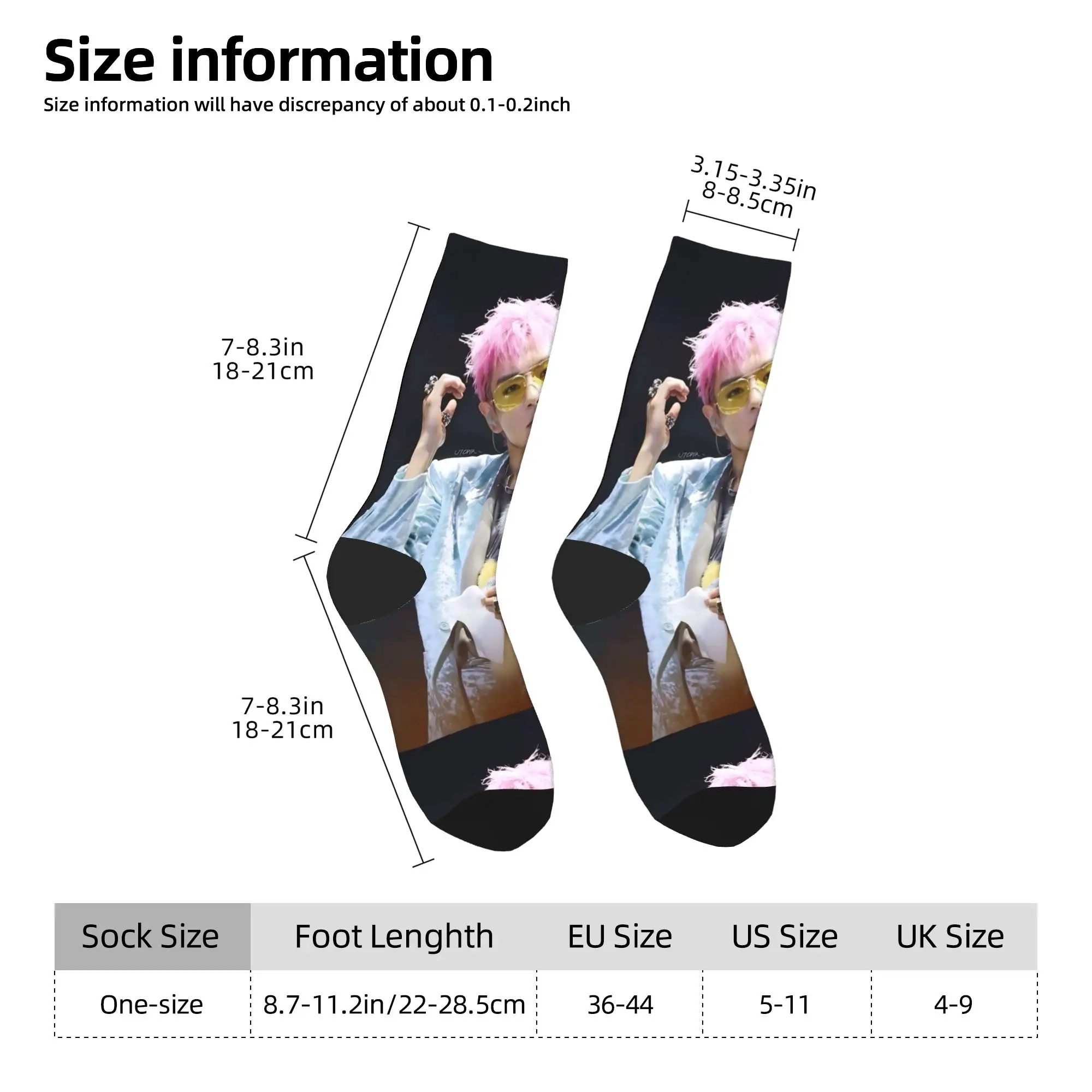 الكبار الرجال الجوارب الكورية المشاهير المغني T-TOP جوارب الربيع العصرية الدافئة جوارب ناعمة مطبوعة سكيت المضادة للانزلاق الجوارب