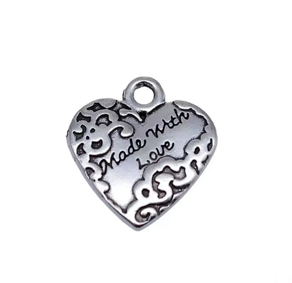 

10pcs 19*17mm Zinc alloy metal Vintage heart design pendants for handmade HW3434