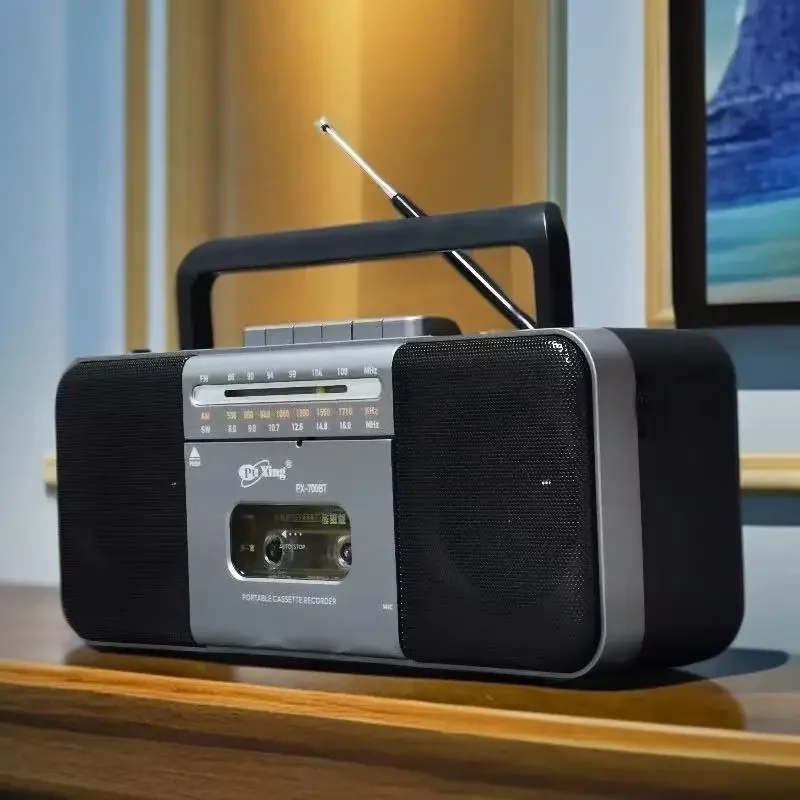 المحمولة سماعة لاسلكية تعمل بالبلوتوث خمر ريترو USB AM/FM/SW متعدد الموجات راديو ستيريو Boombox Mp3 الصوت كاسيت مشغل شرائط مسجل