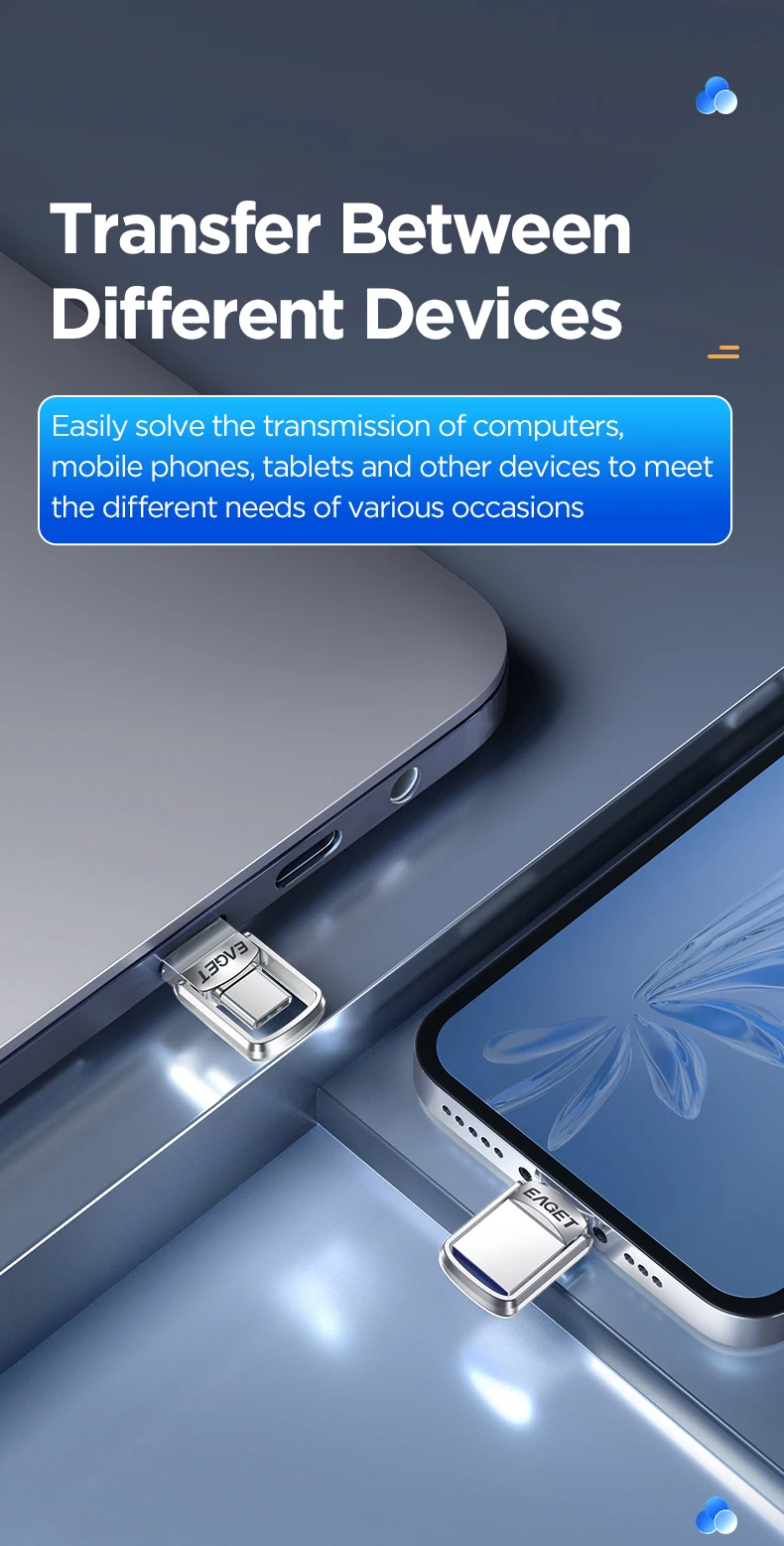 Eaget Mini USB-Stick 2-in-1 USB Typ C & USB A Flash-Laufwerk 120 Mb/s USB 3.2 USB 3.0 Schlüssel USB-Speicherstick 32GB 64GB – Detail 3