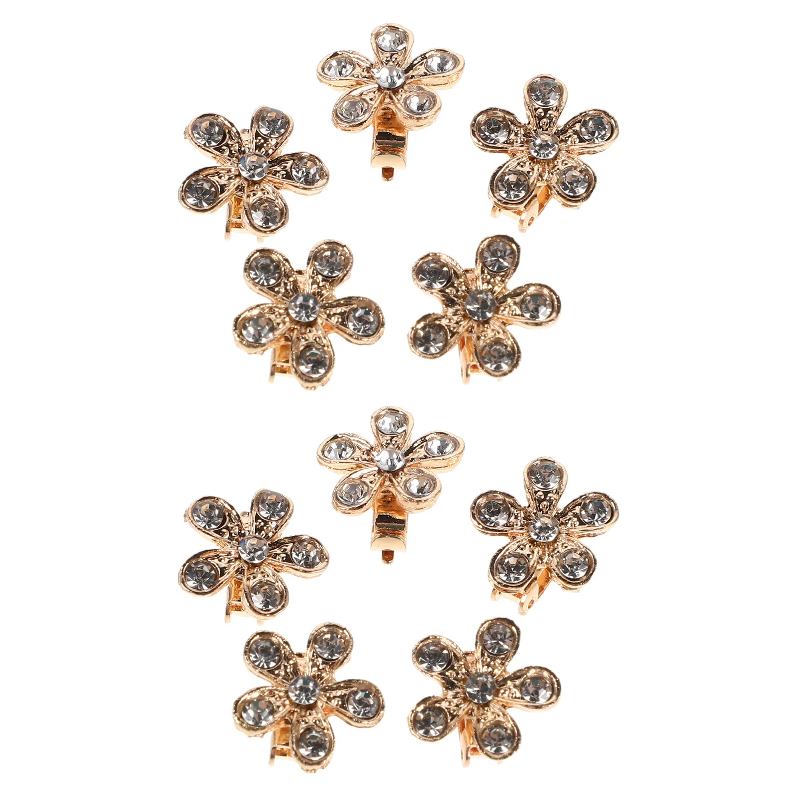 

10 шт., мини-заколки для волос со стразами и цветами, элегантные свадебные аксессуары, свадебные прически, безопасная ручка, мини-зажимы для невесты