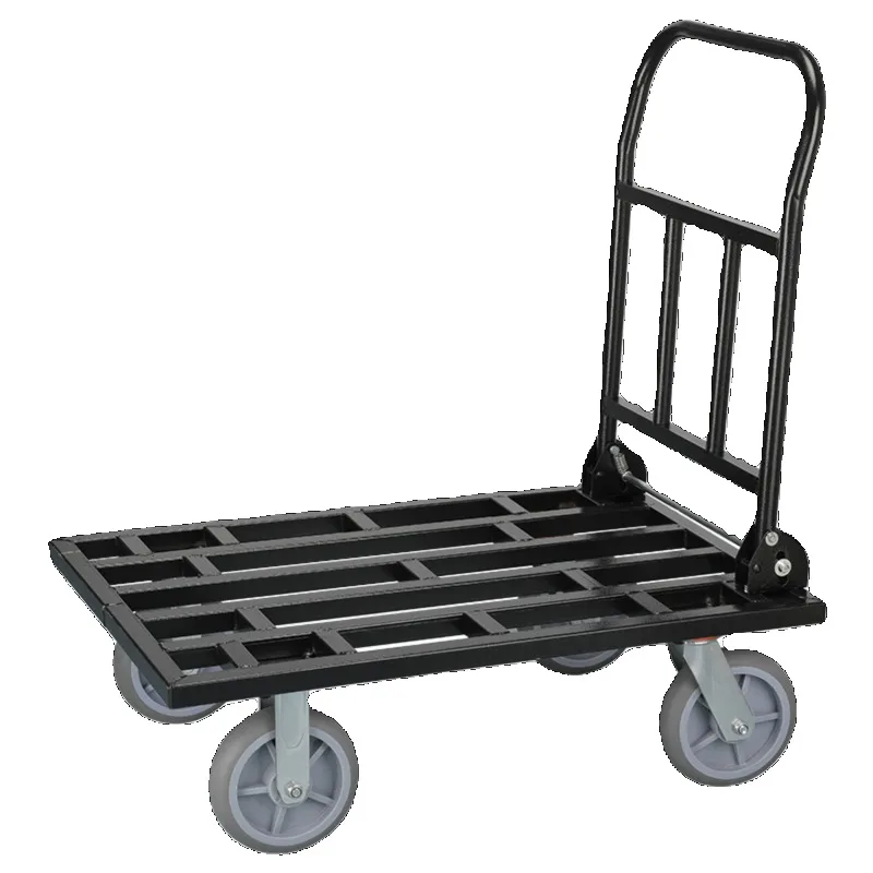 

Silent Extra Thick Folding Pull Truck Pushing Goods Large Small Trailer Flatbed Cart Household Tools