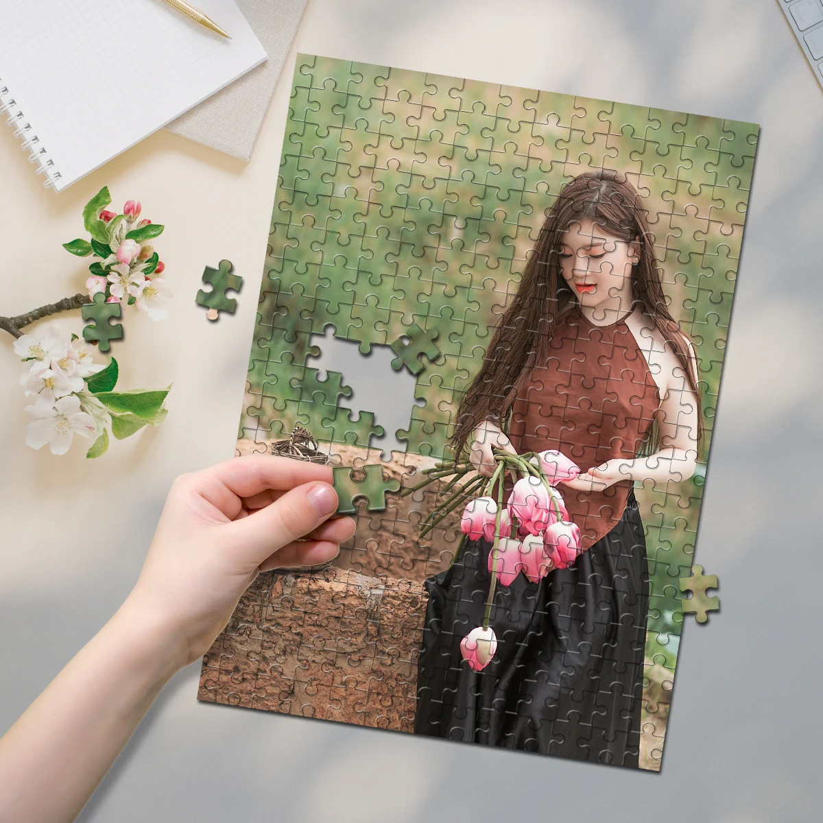 35/300/500/1000pcs Personalized Custom Photo Puzzle Jigsaw puzzle girl Family Valentine Day Valentine Day Decor Custom Puzzles