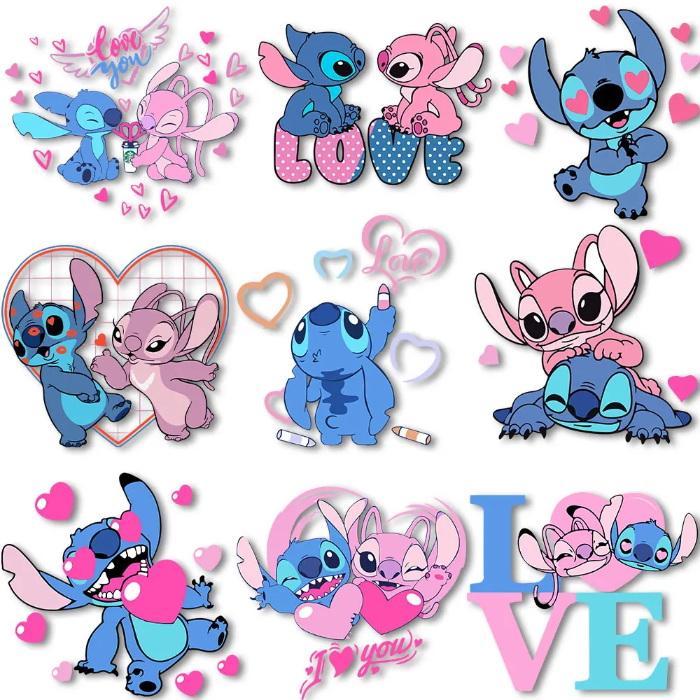 Stitch Lilo Iron on Decals Heat Press Patches Thermal Transfer Stickers for Clothes DIY Ironing Prints