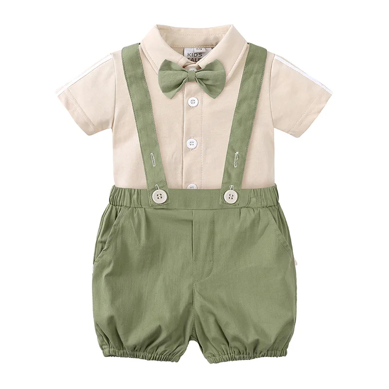Newborn Baby Overall Boys Costume 2023 Suit Children Clothes Sets 0 to 24 Months Kids Elegant Wedding Cotton Suit Birthday Wear