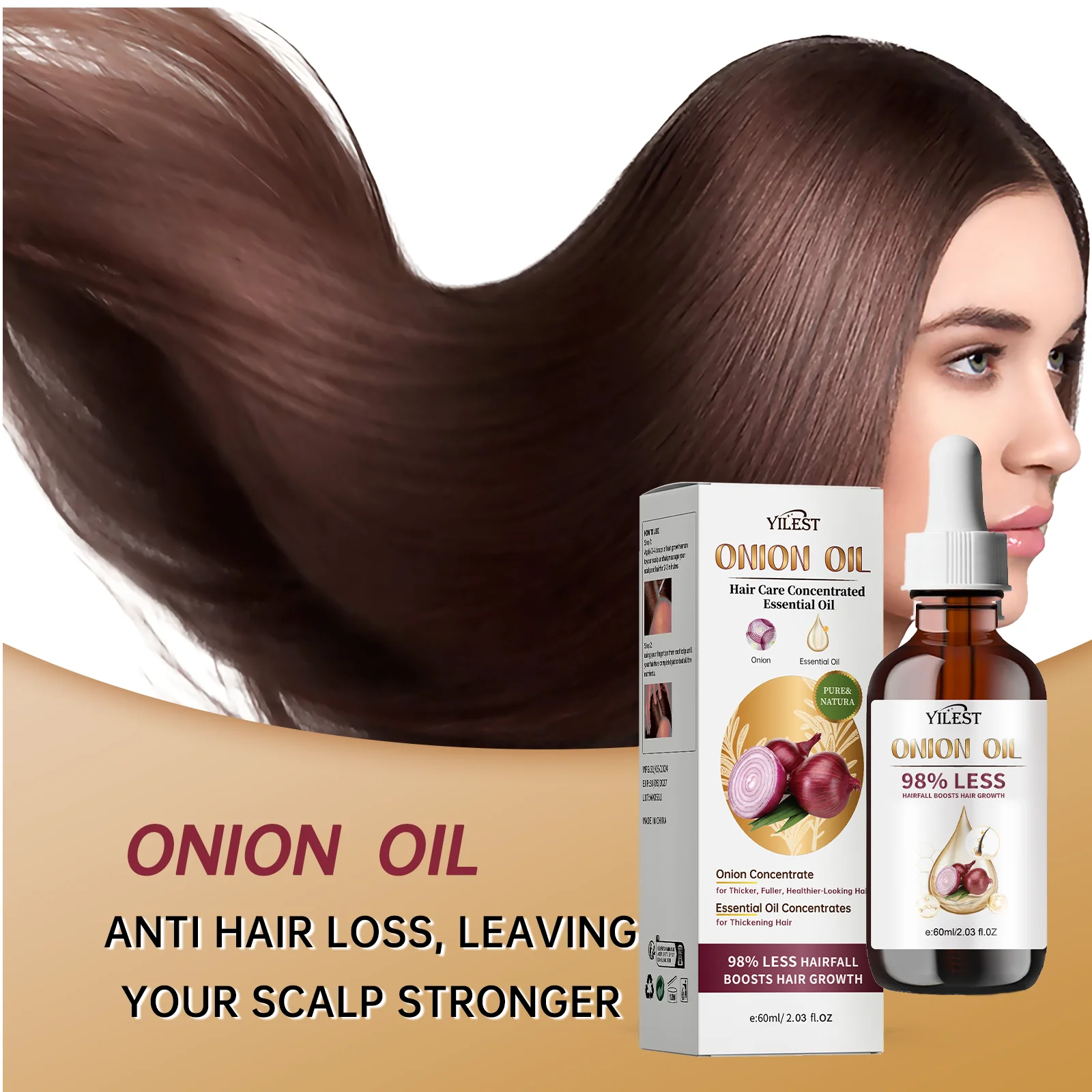 Onion Hair Growth Concentrated Essential Oil Hair Care Prevent Hair Loss Repairs Nourish Hair Roots Improve Hair Texture Care