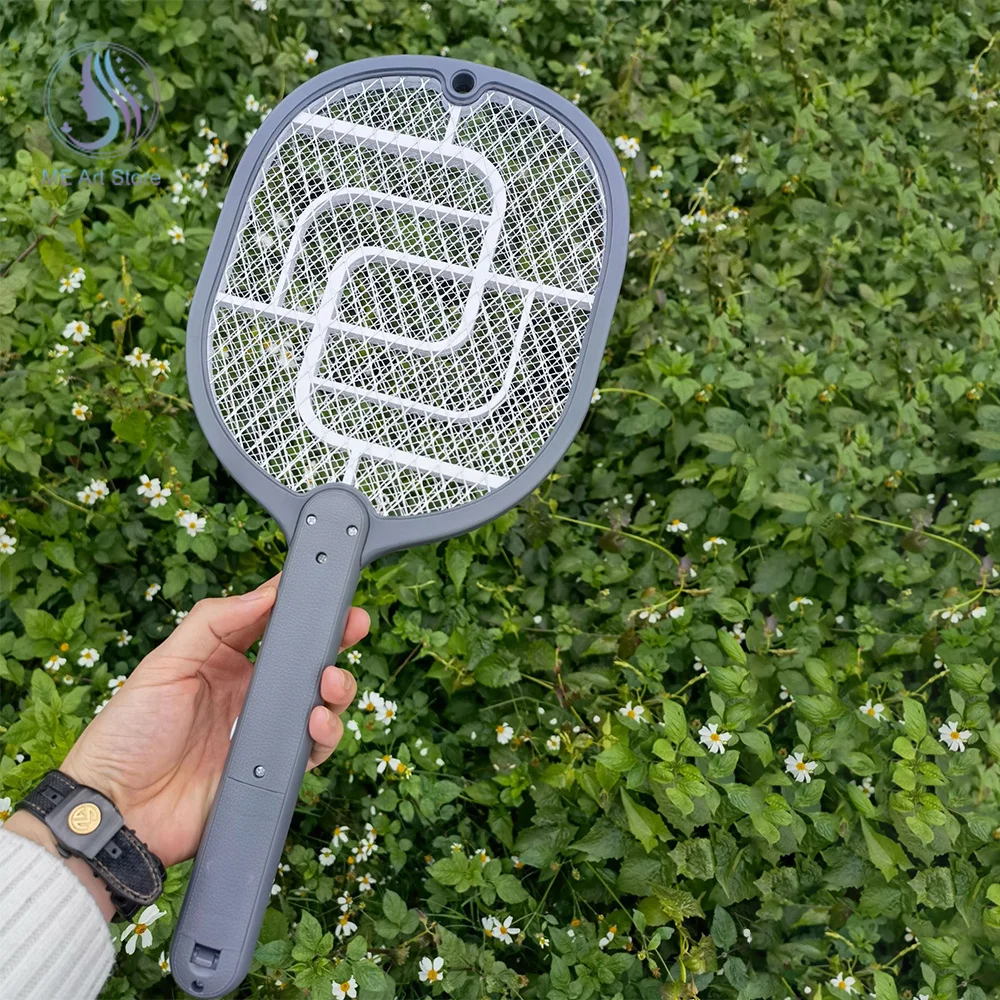 2-in-1 Electric Insect Racket Swatter Zapper USB Rechargeable Summer Mosquito Swatter Kill Fly Bug Zapper Killer