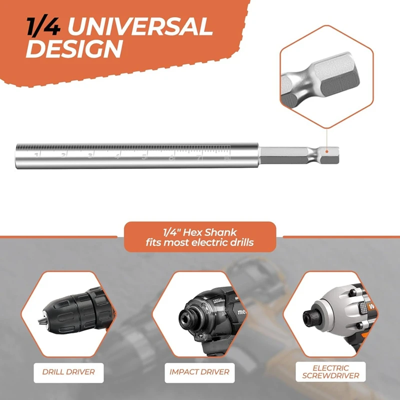 1/4In Hex Shank PVC Pipe Inside Cutter, PVC Cutting Tool With Scaled Adjustable Depth Gauge For Cutting PVC Pipes,Pipes