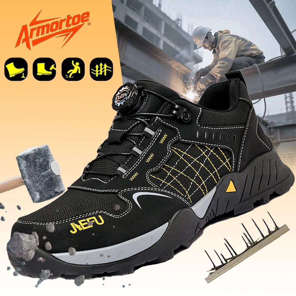 รองเท้าเซฟตี้ ArmorToe EH สำหรับผู้ชาย ป้องกันแรงกระแทก ป้องกันการเจาะทะลุ พื้นยาง ทนต่อการขัดถูและการบาดเจ็บจากการตัด # เกราะ2786