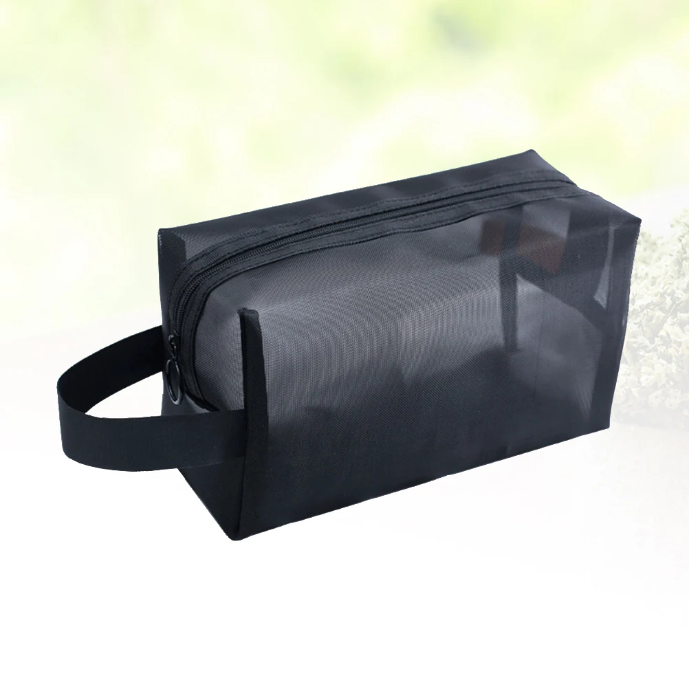 3Pcs Mesh Bag Set Portable Zipper Makeup Pouch Organizers for Toiletries Coins Jewelry Large Medium Small Size Travel