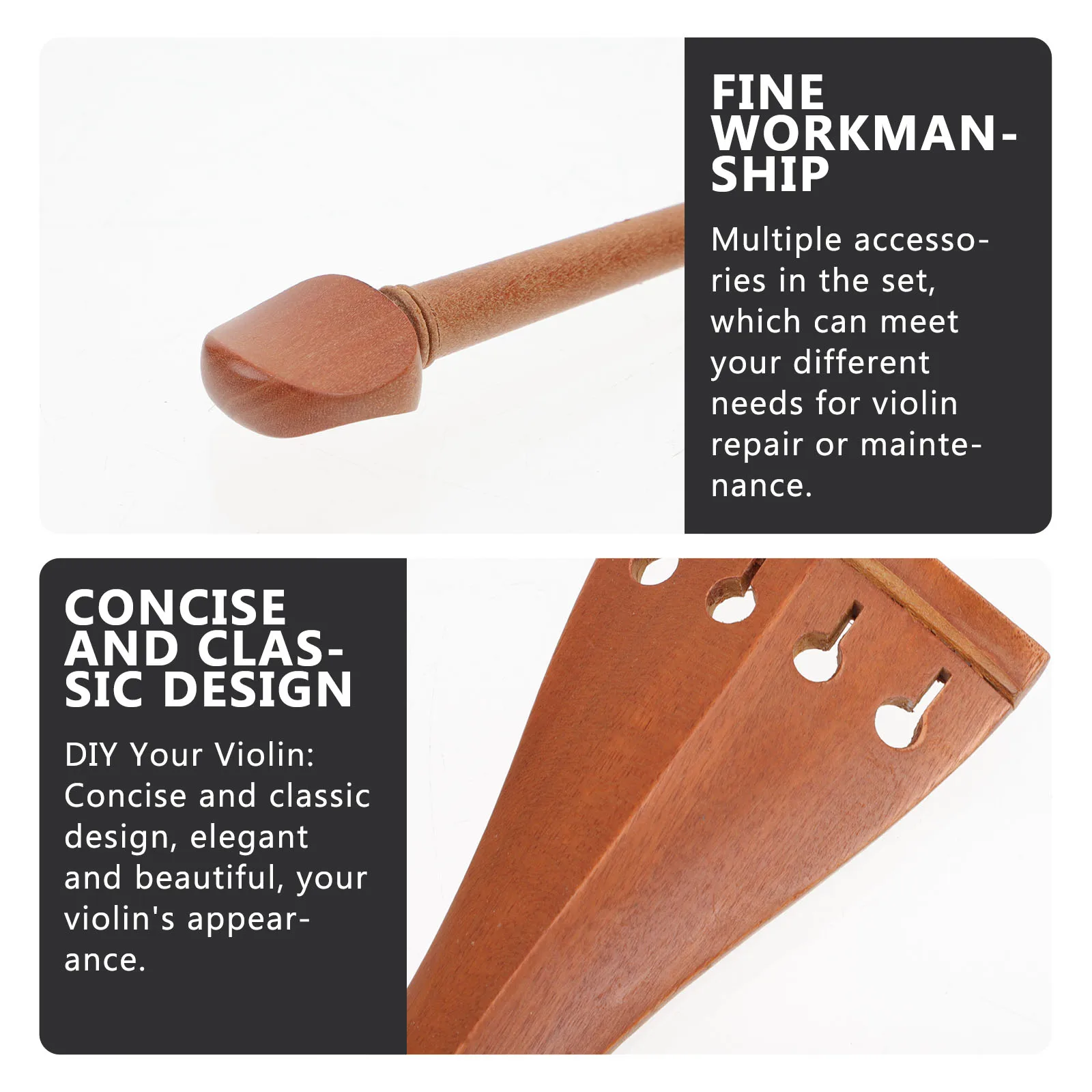 

Violin Accessory Set Maintenance Wood Craft Accessories Wooden Chin Rest Part for Beginners Professional Instrument