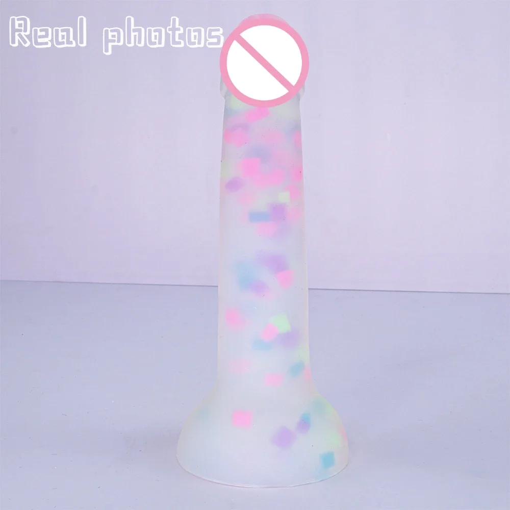 Cute Luminous Dildos Large Dildos Penis Silicone Glowing Monster Dildos Anal Plug Buttplug Female Masturbator Sex Toys for Women