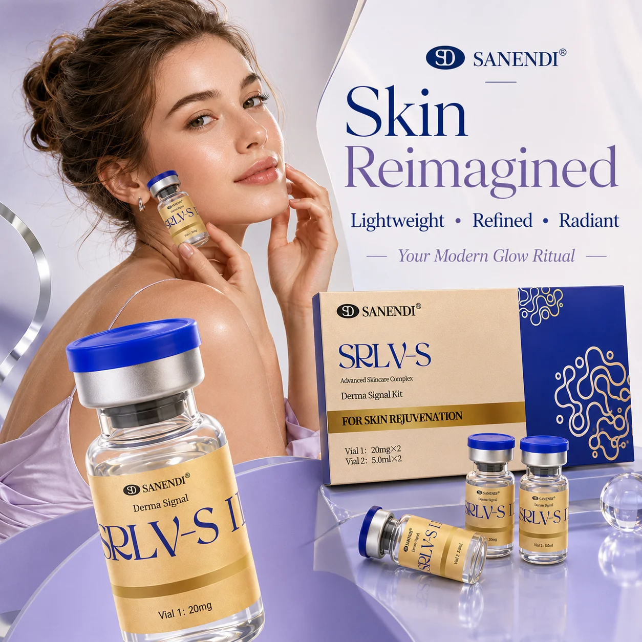 Hot Original SANENDI-Exosmse SRLV-S Facial Kit Hydration Smoothing Korean Skin Care Glow Pep-tide Serum Daily Beauty Essence