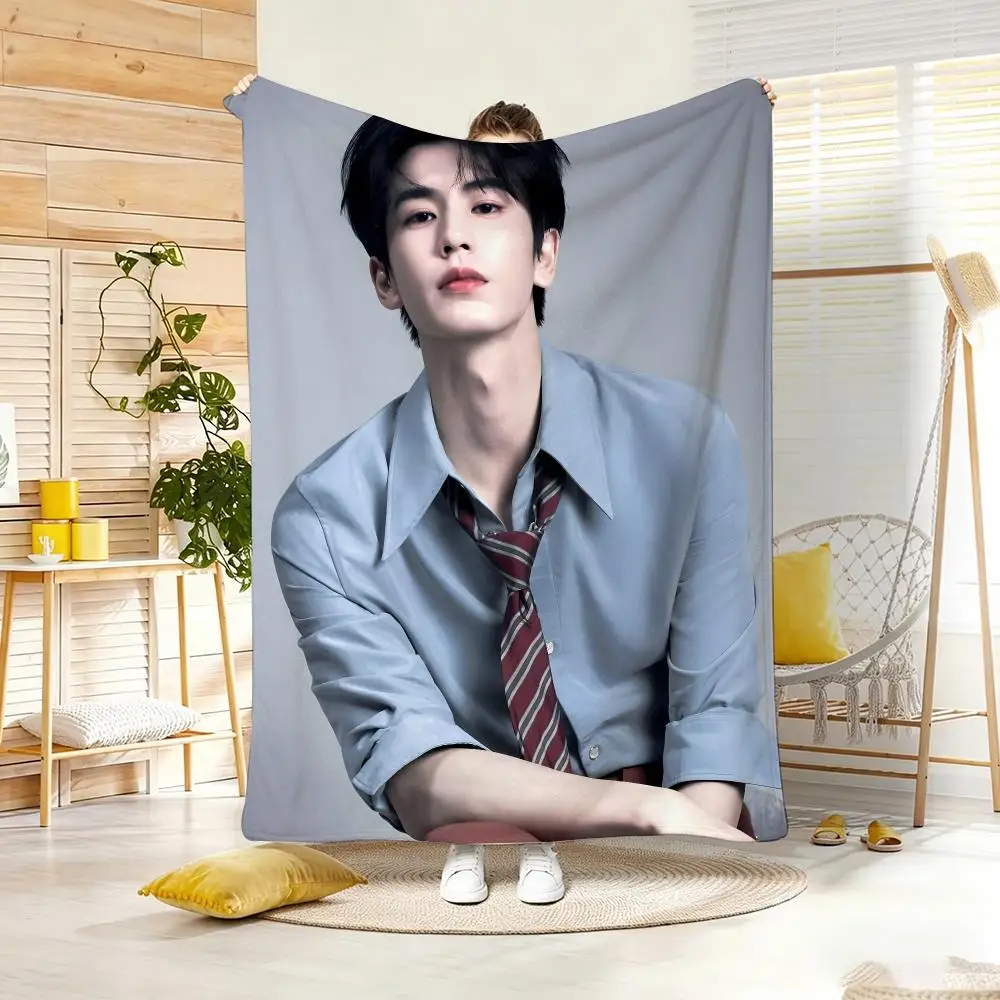 Superstar Z-Zhang Linghe Throw Lightweight 240g Flannel Blanket Soft Skin-friendly for Summer Cooling