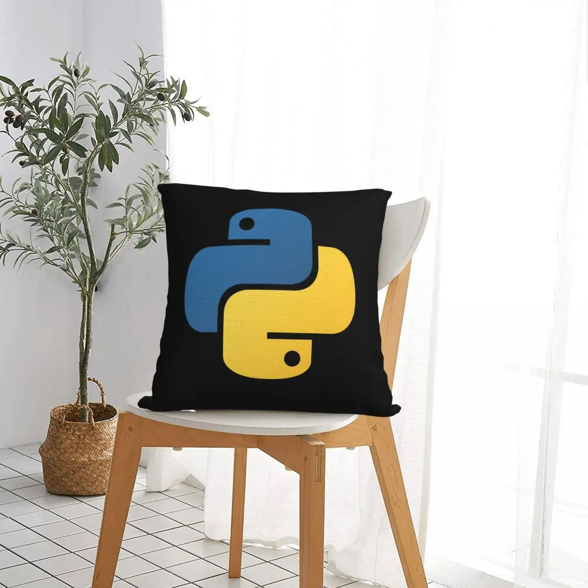 Python Programming pillowcase printed cushion cover sofa waist pillow pillow cover