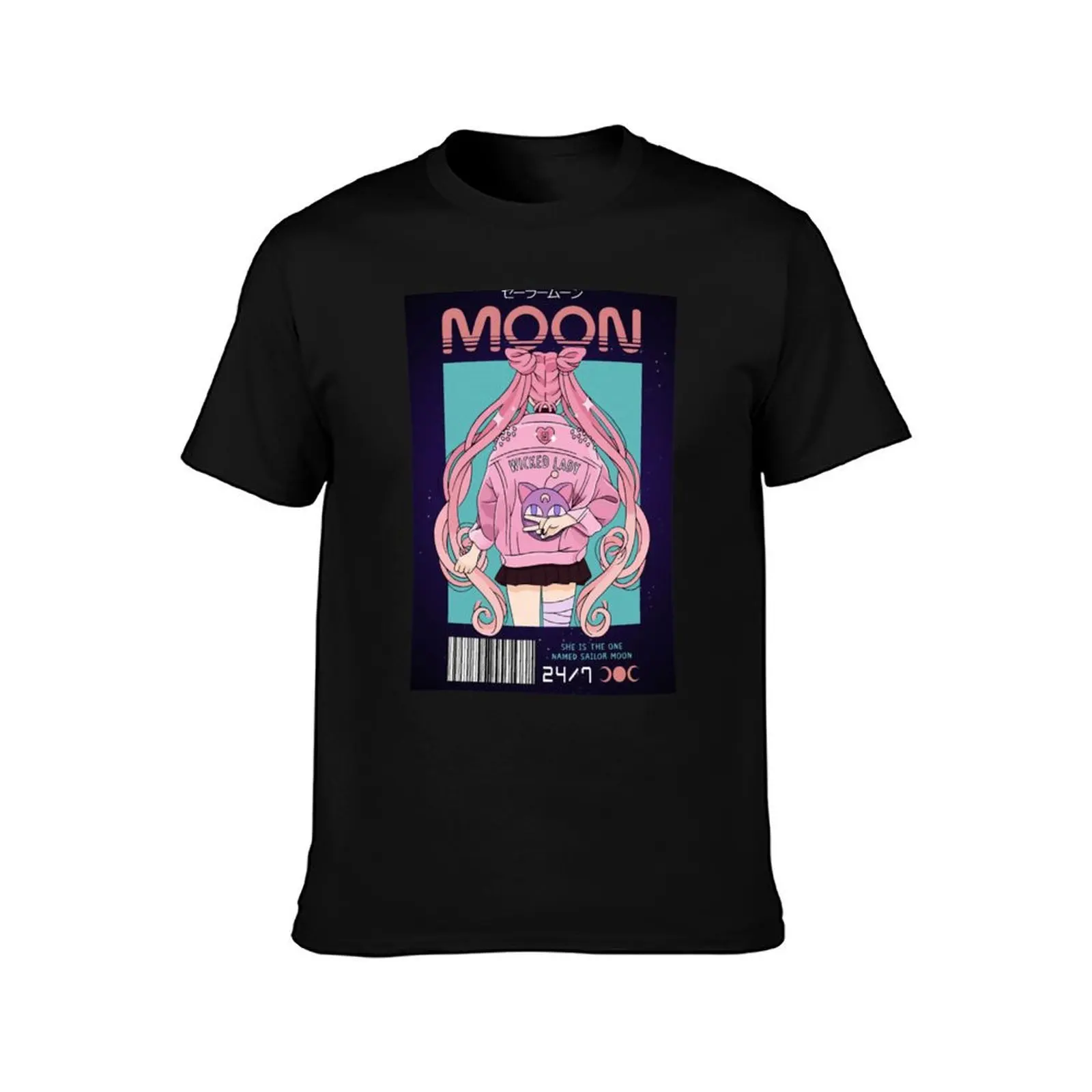 Sailor Guardian Girl Power! T-Shirt Large Size Basic Casual T-Shirt
