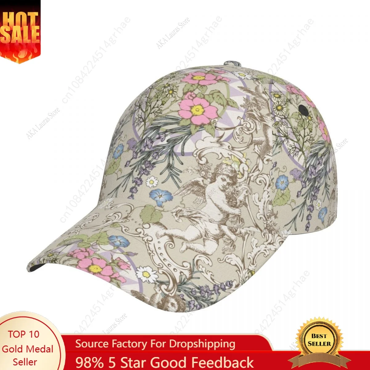 

Angels And Flowers Baseball Cap Hat for Men Women Hip Hop Hats Trucker capUnisex