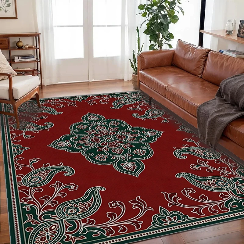 RAKKS Luxuriöser traditioneller persischer Paisley-großer Teppich – klassisches orientalisches Design, rutschfester, leicht zu reinigender Teppich für die Wohnzimmerdekoration