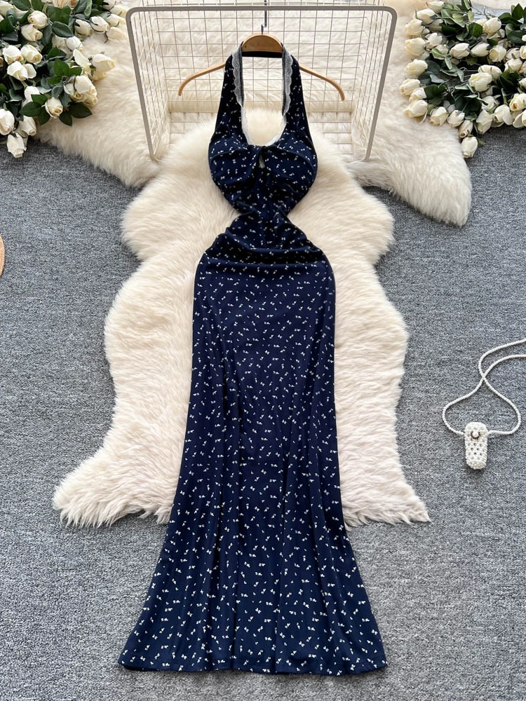 Pure Desire Floral Lace Splice ter Ne Long Dr Femme Slim Fit Bal Summer Dr French Sle Taille haute A-Line S...