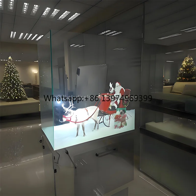1.52x30m Transparent 3D Holographic Projection Screen Rear Pet Film Projection for Showcase Glass Advertising