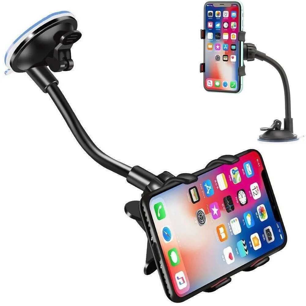 Double Collet Stand Universal CellPhone Clip In Car Phone Holder Bracket Mobile Phone Holder