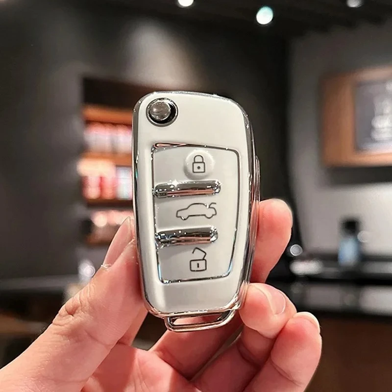 

New Soft Car Key Case Cover Holder for Audi A1 A3 A6 A6L Q2 Q3 Q7 TTS R8 S6 RS3 Key Protection Shell Fob Car Accessories
