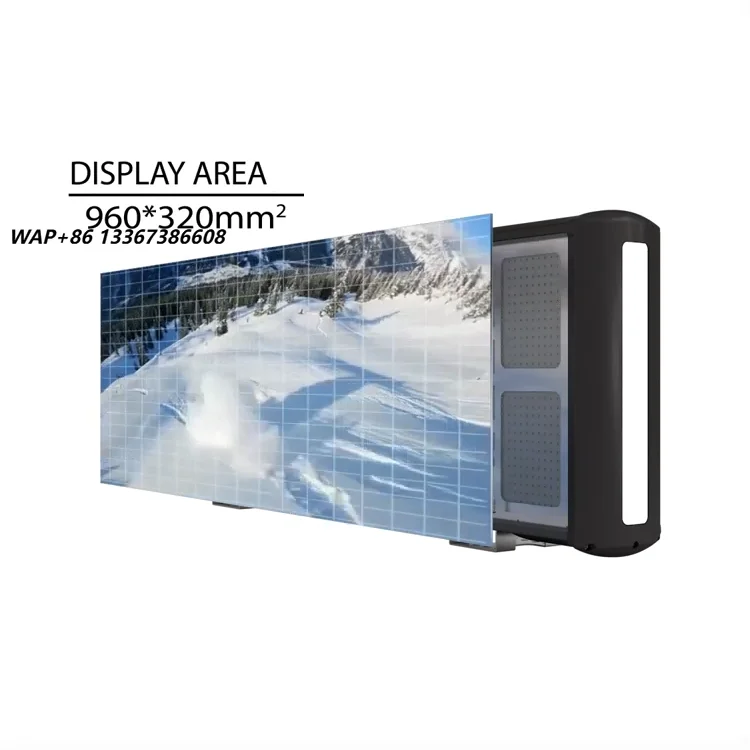 P3 LED reclamedisplay scherm kleine auto taxi dakreclame LED videowall 960mm*320mm voertuigdak LED digitaal reclamebord