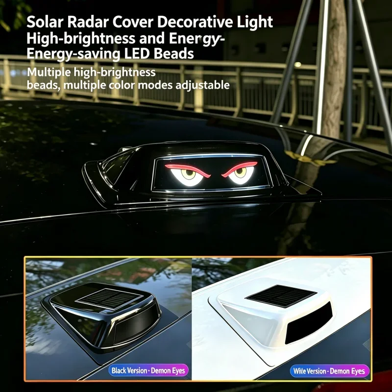 Solar roof sentry light, wireless installation, waterproof design, adjustable content, car roof demon eye light